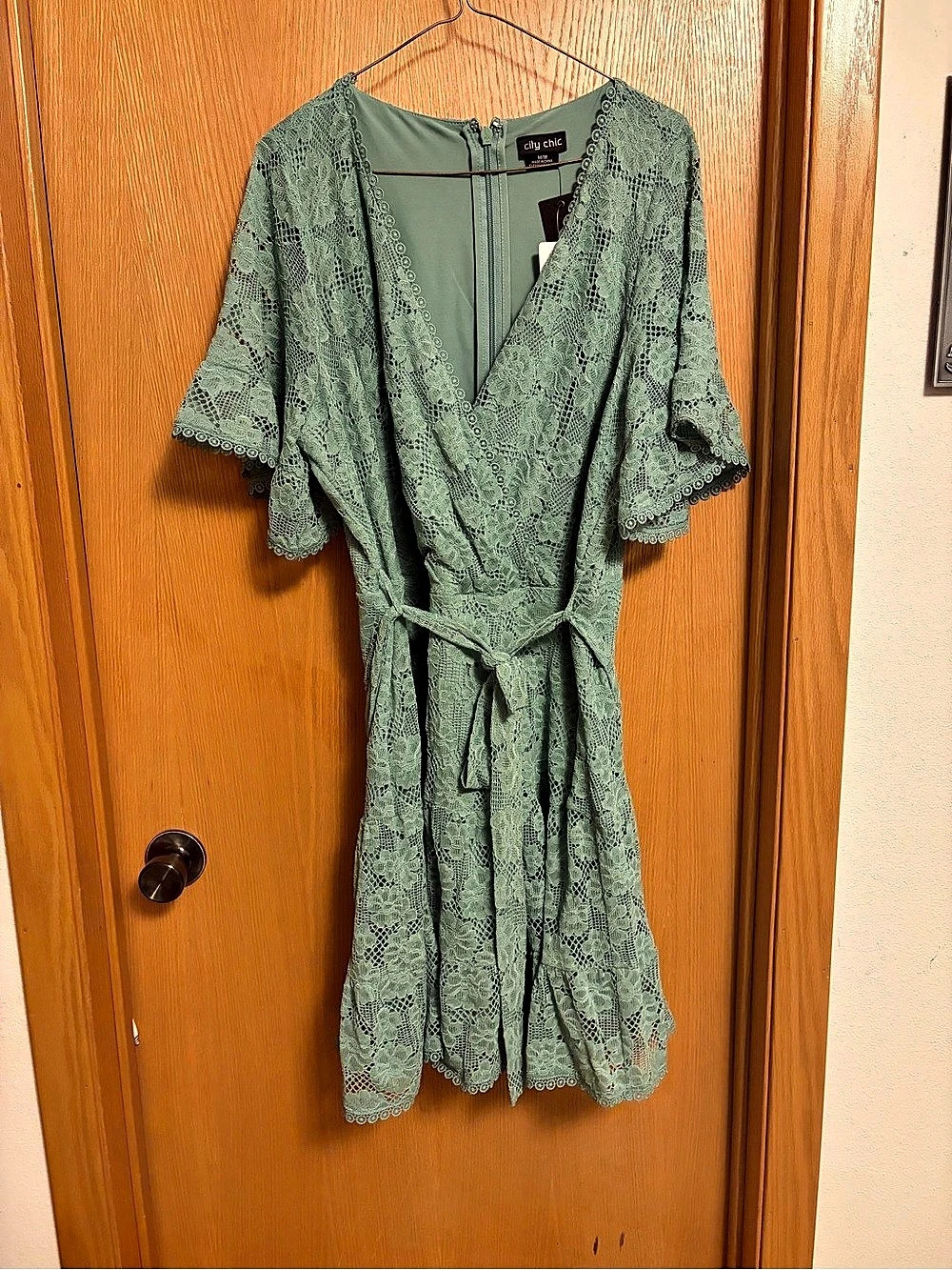 City Chic Garden Kisses Dress Lace Mint Green 18